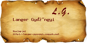 Langer Gyöngyi névjegykártya